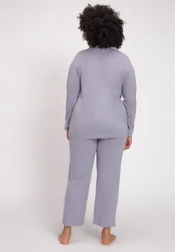 Ulla Popken ECO PIPING ACCENT SET - Nachtwäsche Set - Grey -Ulla Popken 011a0117073747738136b13f97abcfae