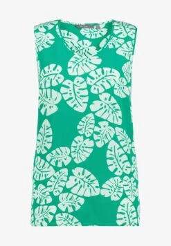 Ulla Popken BLÄTTER A-LINIE V-AUSSCHNITT ÄRMELLOS - Bluse - Moosgrün -Ulla Popken 018b31ce4a4e4b94b772a2f1d9c49e6a