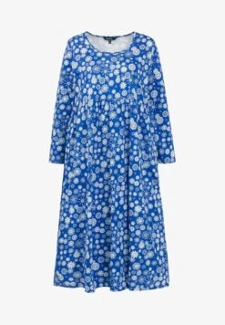 Ulla Popken SNOWFLAKE EMPIRE POCKET - Strickkleid - Royal Blue Multi -Ulla Popken 02be7f15c96142e48b011f8412508384