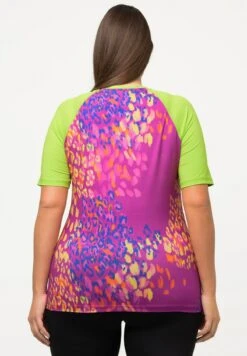 Ulla Popken COLOR BLOCK LEOPARD PRINT STRETCH - T-Shirt Print - Dark Magenta -Ulla Popken 046e90b41c5842409330ae1a0296c799