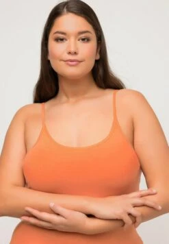 Ulla Popken ECO SPAGHETTI STRAP CAMI - Top - Beige Red -Ulla Popken 049b3d5ed8a44cab815f15c81785a8bb