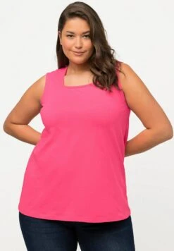 Ulla Popken CARREE AUSSCHNITT ÄRMELLOS - Top - Pink Red