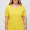 Ulla Popken T-Shirt Basic - Geel -Ulla Popken 064dae5538a04b7d999187e54b71fb2c