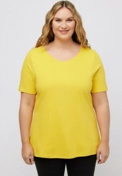 Ulla Popken T-Shirt Basic - Geel