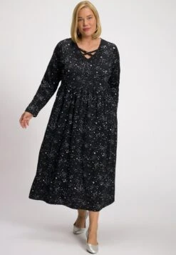 Ulla Popken STERNEN, LANGARM - Jerseykleid - Multicolor Schwarz -Ulla Popken 06f697d24683487581d8d3c1c1cf5e18