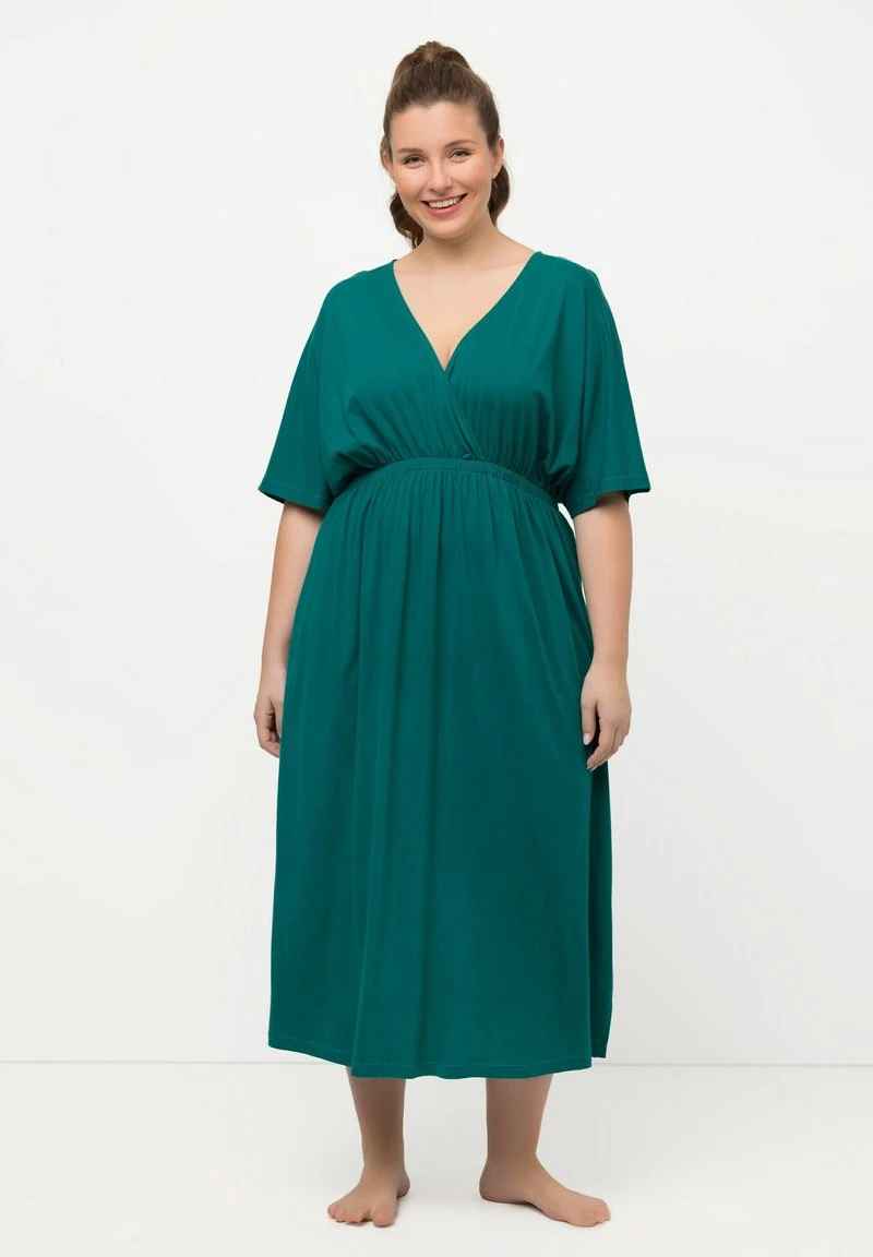 Ulla Popken WRAP LOOK - Nachthemd - Emerald 3 Ulla Popken WRAP LOOK - Nachthemd - Emerald