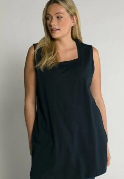 Ulla Popken CLASSIC CARREE AUSSCHNITT ÄRMELLOS - Top - Marine