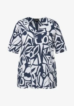 Ulla Popken MANCHES COURTES - Bluse - Bleu Foncé -Ulla Popken 09cba58b4e9646678cf856b6e8c9ee00