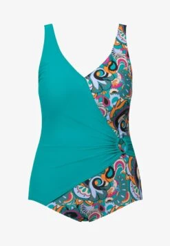 Ulla Popken DRAPÉ BONNETS SOUPLES DÉCOLLETÉ EN FORME DE CŒ - Badeanzug - Turquoise -Ulla Popken 0bab774251c94c428e26f1317506d913