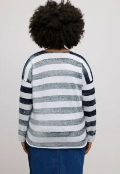 Ulla Popken Strickpullover - Navy Blue Stripe -Ulla Popken 0c35c43651824bb7843797095b149d28