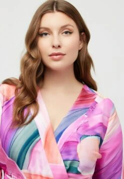 Ulla Popken REGENBOGEN VOLANTS 3/4-ARM - Freizeitkleid - Silbergrau -Ulla Popken 0d25125bdf9d45f7975d5ed873c38f59