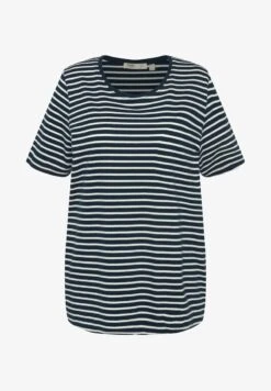 Ulla Popken STRIPE ROUND NECK SHORT SLEEVE - Nachtwäsche Shirt - Navy Blue Stripe -Ulla Popken 0df914526d784b1fa64160a1c76e5bf4