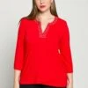 Ulla Popken Langarmshirt - Baksteenrood -Ulla Popken 0ee2efd0272e413c867ffe8e1a5ab500