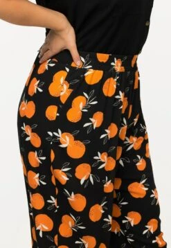 Ulla Popken PALAZZO AVEC TAILLE ÉLASTIQUE - Stoffhose - Noir -Ulla Popken 0f3281a541234f97bc09bda86d795445