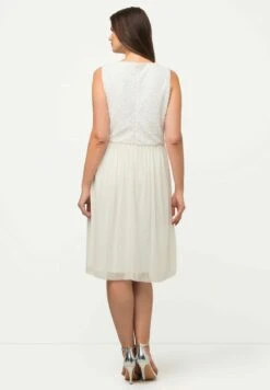 Ulla Popken MIDI À PAILLETTES SANS MANCHES COL EN V - Cocktailkleid/festliches Kleid - Blanc Cassé -Ulla Popken 0f661cf402954fb793a0fb1014e647ce