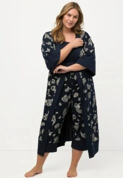 Ulla Popken MOTIF CACHEMIRE À COL EN V, EN - Bademantel - Marine -Ulla Popken 0fef1277c0f348a0a6e44b66fc5b2f4a