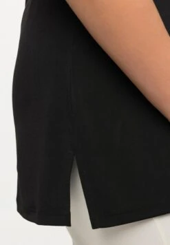 Ulla Popken SWEETHEART NECKLINE - Top - Black -Ulla Popken 1006e6679bc044a585f473f9b8867f21