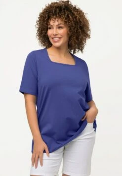 Ulla Popken CARREE AUSSCHNITT HALBARM - T-Shirt Basic - Blue Purple -Ulla Popken 101df6962abc41f09c671fc4a5697a3f