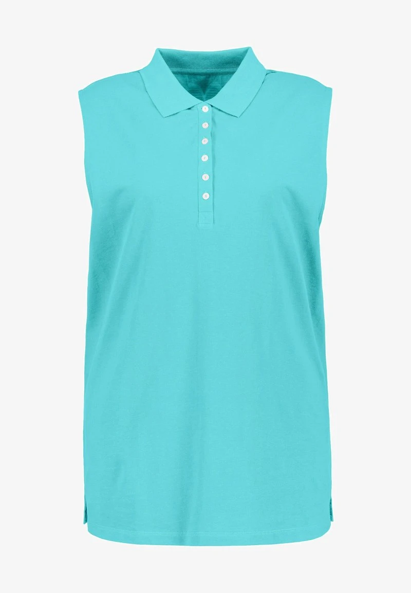 Ulla Popken REGULAR ÄRMELLOS - Poloshirt - Tiefes Aqua 6 Ulla Popken REGULAR ÄRMELLOS - Poloshirt - Tiefes Aqua – Bild 4