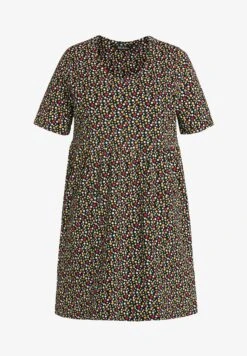 Ulla Popken LONG STIPPELTJES RONDE HALS KORTE MOUWEN - Bluse - Multicoloured -Ulla Popken 11171523b1b74cc9ab8356f4f5fd983d