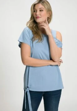 Ulla Popken T-Shirt Print - Light Blue