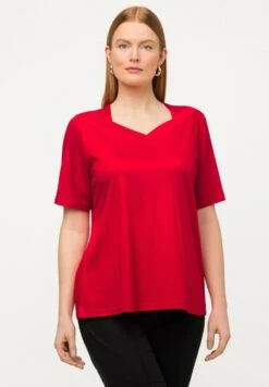 Ulla Popken T-Shirt Basic - Rouge Pavot