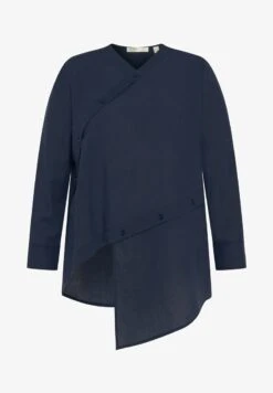 Ulla Popken Bluse - Navy Blue -Ulla Popken 14544a0a0aa640059610c11fb516d718