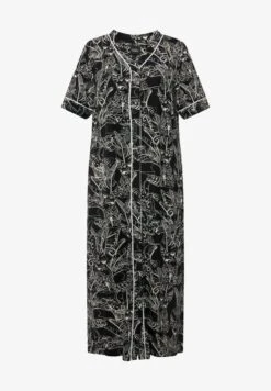 Ulla Popken DÉCOLLETÉ EN V, MANCHES C - Nachthemd - Noir -Ulla Popken 14fc5e7033694cb1aa4f0eabf4162094