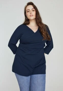 Ulla Popken BELLIEVA - Langarmshirt - Marine