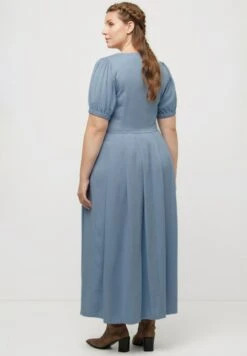 Ulla Popken BUTTON FRONT CHAMBRAY - Maxikleid - Light Blue -Ulla Popken 167573f3d4624be4acc3f798d1b0f2a5