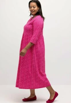 Ulla Popken PASTELL BLÜTEN 3/4 ARM - Jerseykleid - Magenta -Ulla Popken 167b82dbf3564a7a9244c185d6f017e5