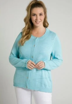 Ulla Popken Strickjacke - Hellblau