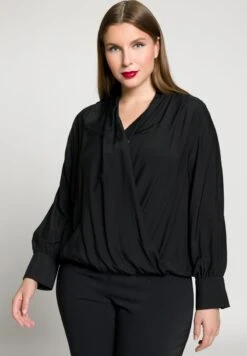 Ulla Popken LANGE MOUWEN - Bluse - Zwart -Ulla Popken 1737aab6f2164bbb88b32162f9153221 1