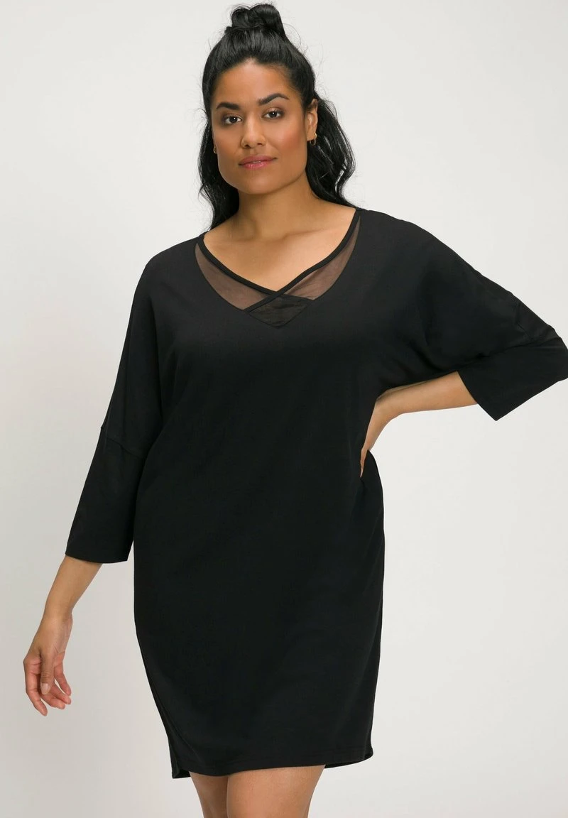 Ulla Popken COL EN V MANCHES LONGU - Nachthemd - Noir 3 Ulla Popken COL EN V MANCHES LONGU - Nachthemd - Noir