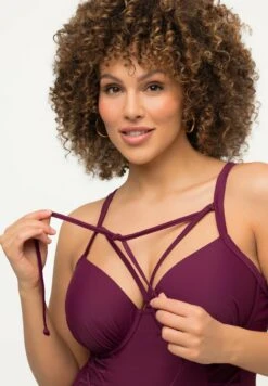 Ulla Popken TOUR DE C - Badeanzug - Vin Rouge -Ulla Popken 1795ff4b9fbf4f9b8d41e610e5580b21