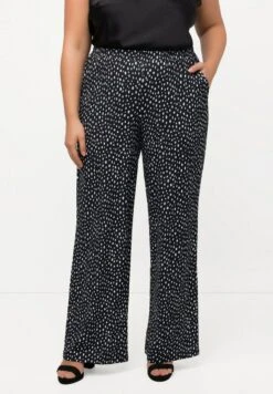 Ulla Popken DOTTED - Stoffhose - Black