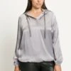 Ulla Popken Bluse - Gris Clair Chiné