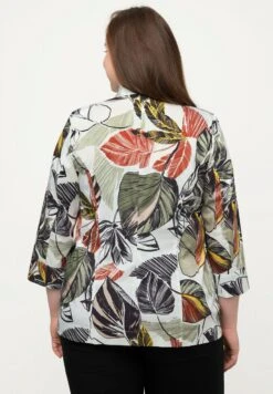 Ulla Popken FOLIAGE PRINT INDOOR - Leichte Jacke - Natural Green -Ulla Popken 1aececfdbf59461e9ed6d83d756ca63a