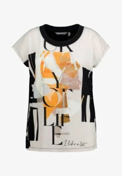 Ulla Popken BEDRUKT OVERSIZE, RONDE HALS KORTE MOUWEN - Bluse - Offwhite -Ulla Popken 1c9e9a383ed74046b39a51b1ef9ce6e0