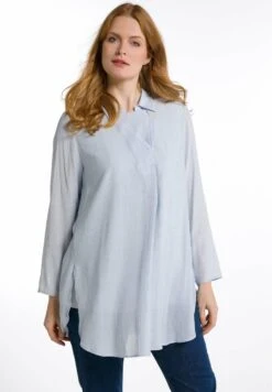 Ulla Popken FINE TEXTURE - Hemdbluse - Light Blue