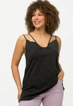 Ulla Popken STRAPPY STONEWASHED - Top - Black -Ulla Popken 1e1fb0fb49dd4f9cba67e3b294bdbba3