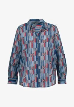 Ulla Popken Hemdbluse - Bleu Marine