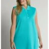 Ulla Popken REGULAR ÄRMELLOS - Poloshirt - Tiefes Aqua -Ulla Popken 1f17a89422a64cbba058da2fbcf71b38