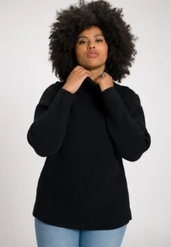 Ulla Popken TURTLENECK - Strickpullover - Black -Ulla Popken 2086fbc83b3f431ba699149c042583fa