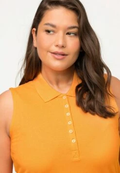 Ulla Popken REGULAR ÄRMELLOS - Poloshirt - Cantaloupe Orange -Ulla Popken 20fada4c261f4b36817793c9d009fde7