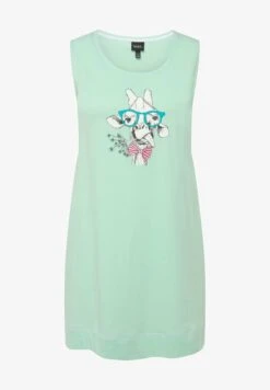 Ulla Popken LONGLINE GIRAFFE GRAPHIC - Nachthemd - Aquamarine -Ulla Popken 237f7901e874405eba1c62166d64f3ac