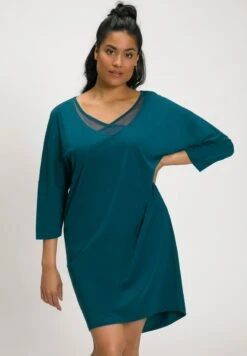 Ulla Popken COL EN V MANCHES LONGU - Nachthemd - Pétrole