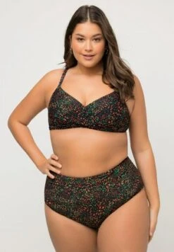 Ulla Popken RAYURES COLOR-BLOCK FRONCES BONNETS SOUPLES - Bikini - Orange -Ulla Popken 247148282f8a427fa44250cddfd7c12c