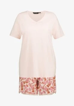 Ulla Popken DÉCOLLETÉ EN V MANCHES COURTES SET - Nachtwäsche Set - Rose -Ulla Popken 2584db6f0ec549218376ca41ec6a5b59