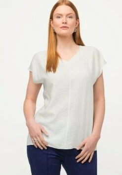 Ulla Popken DÉCOLLETÉ EN V MANCHES COURTES - Bluse - Blanc Cassé -Ulla Popken 25b27eee41ec41838f1863bbdd85fa22 1